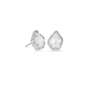 Kendra Scott Tessa Silver Studs in White Pearl